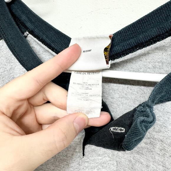 Dale Earnhardt Mens 3/4 sleeve Grey & Black Henley Shirt Size Small - Picture 4 of 5